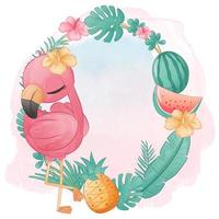 schattige kleine flamingo-illustratie vector