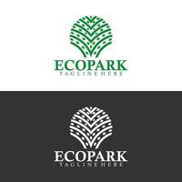 natuur nationaal park. sjabloon eco park logo met silhouet boom. vector