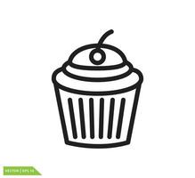 cup cake pictogram vector logo ontwerpsjabloon