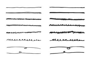 vector set hand getrokken onderstrepen.