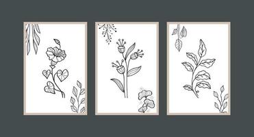 modern boho abstract trendy ontwerp als achtergrond. planten schilderen vector