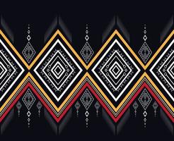 geometrische etnische patroon traditioneel ontwerppatroon gebruikt voor rok, tapijt, behang, kleding, inwikkeling, batik, stof, kleding, mode, donkere vector illustratie borduurwerk textuur stijl