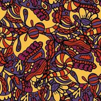 schattig abstract doodle artistieke schets naadloze patroon. achtergrond met gekke rommelige doodle kunst met verschillende vormen, krullen. fantasietextuur, textiel, omslag, stof. vector