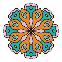 schattige mandala. sier ronde doodle bloem geïsoleerd op een witte achtergrond. geometrische decoratieve sieraad in etnische oosterse stijl. vector
