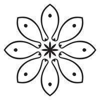 schattige mandala. sier ronde doodle bloem geïsoleerd op een witte achtergrond. geometrische decoratieve sieraad in etnische oosterse stijl. vector