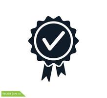 medaille pictogram vector logo ontwerpsjabloon