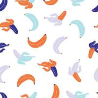naadloos patroon met kleurrijke banaan vector