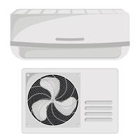 eenvoudige airconditioner en buitenunit vector