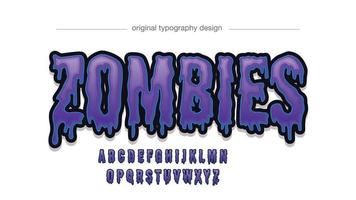 paarse druipende halloween typografie vector