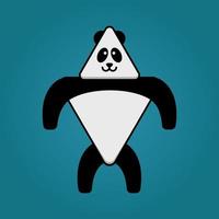 schattige driehoek panda mascotte van illustratie vector