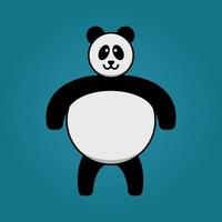 schattige ronde panda mascotte van illustratie vector