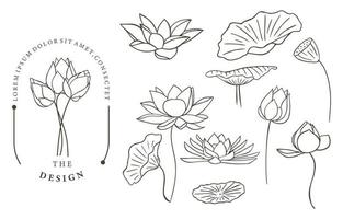 zwarte lotusbloem outline.vector illustratie voor pictogram, sticker, afdrukbaar en tattoo vector