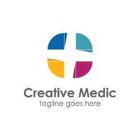 creatieve medic logo ontwerpsjabloon, eenvoudig en uniek. perfect voor zaken, bedrijf, media, mobiel, app, etc. vector