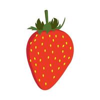 stawberry rood zomerfruit, witte achtergrond. vector grafische illustratie. vegetarische café print, poster, kaart. natuurlijk, biologisch dessert zoet, verse bessen