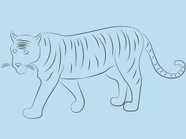 tijger contour silhouet kunst tekening vectorillustratie vector