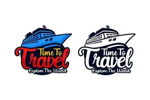 tijd om te reizen verken de wereld vector design logo collectie