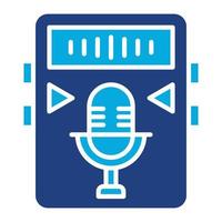 voice recorder glyph twee kleuren icoon vector