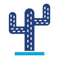 cactus glyph twee kleuren icoon vector