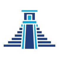 chichen itza glyph twee kleuren icoon vector