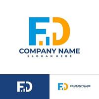 brief fd logo vector sjabloon, creatieve fd logo ontwerpconcepten