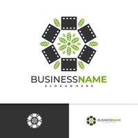 blad bioscoop logo vector sjabloon, creatieve film strip bioscoop logo ontwerpconcepten