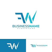 brief fw logo vector sjabloon, creatieve fw logo ontwerpconcepten