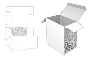 kartonnen doos met gestencilde mandala gestanste sjabloon vector