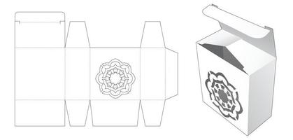 doos met mandala-vormig venster gestanst sjabloon vector