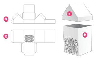 gestencilde hoge doos en gestanste sjabloon in de vorm van een huis vector