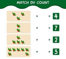 match door telling van cartoon hulstbes. match en tel spel. educatief spel voor kleuters en peuters vector