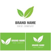 logo's van groene boom blad ecologie natuur element vector