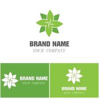 logo's van groene boom blad ecologie natuur element vector