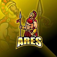 ares esport mascotte logo ontwerp vector