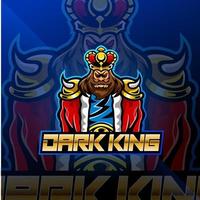 dark king esport mascotte vector