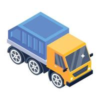 trendy isometrisch icoon van een vrachtwagen vector