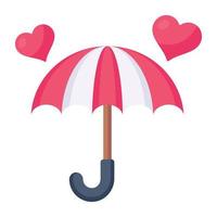 pak dit geweldige platte icoon van liefdesparaplu vector