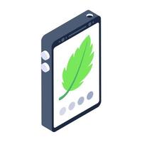 een icoon van ecologie app isometrische vector