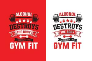 creatieve sportschool fitness workout bodybuilding t-shirt vector