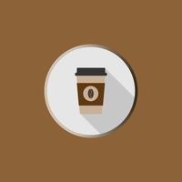 koffie pictogram platte pictogram logo ontwerp. vector