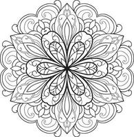 cirkelvormige bloem mandala op wit gratis vector