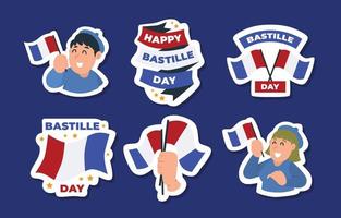 bastille dag sticker decorontwerp vector