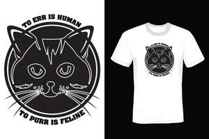 katten t-shirt ontwerp, vintage, typografie vector