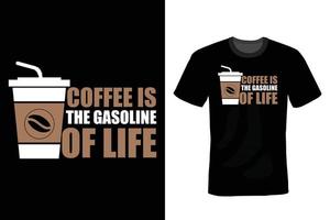 koffie t-shirt ontwerp, vintage, typografie vector