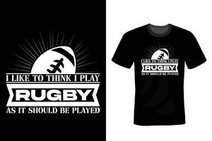 rugby t-shirt ontwerp, vintage, typografie vector