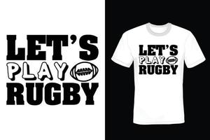 rugby t-shirt ontwerp, vintage, typografie vector