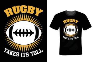 rugby t-shirt ontwerp, vintage, typografie vector