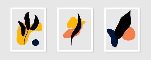 botanisch abstract hedendaags midden van de eeuw moderne bloemen bladeren boho poster voorbladsjabloon. minimale en natuurlijke composities voor ansichtkaart, omslag, behang, kunst aan de muur. vector
