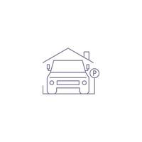 auto parkeergarage pictogram vector