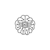 kunstmatige intelligentie menselijk brein pictogram vector