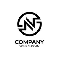 eerste n monogram logo-ontwerp vector